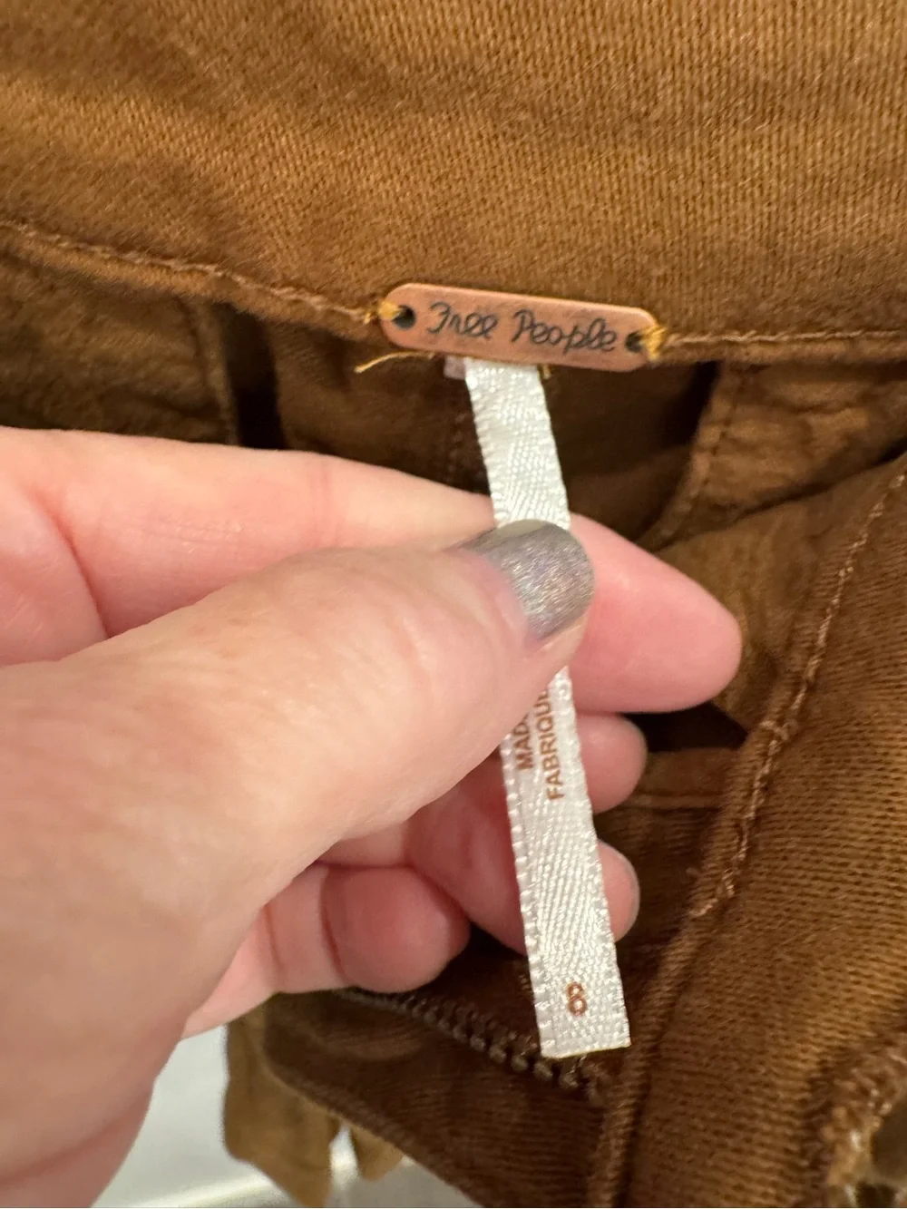 Free People High-Waist Pleated Tan Shorts